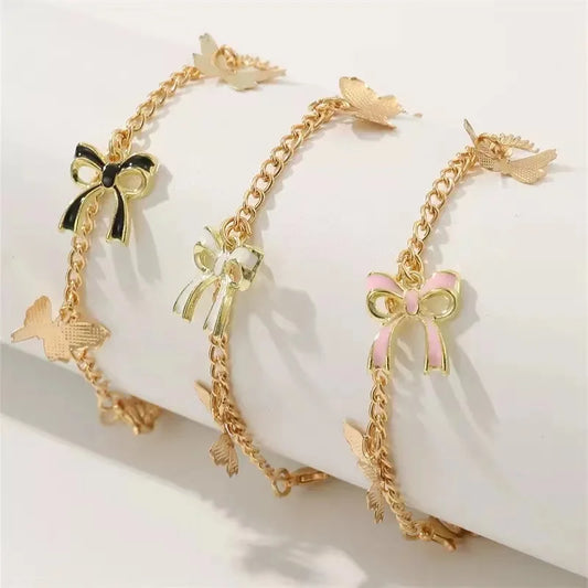 3-Piece Bow Chain Bracelet Set